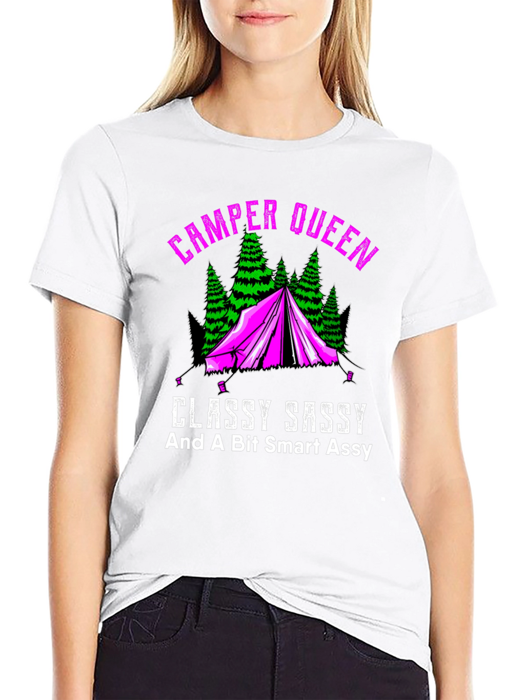 Camper Queen Graphic Tee - Classy Sassy Camping Shirt