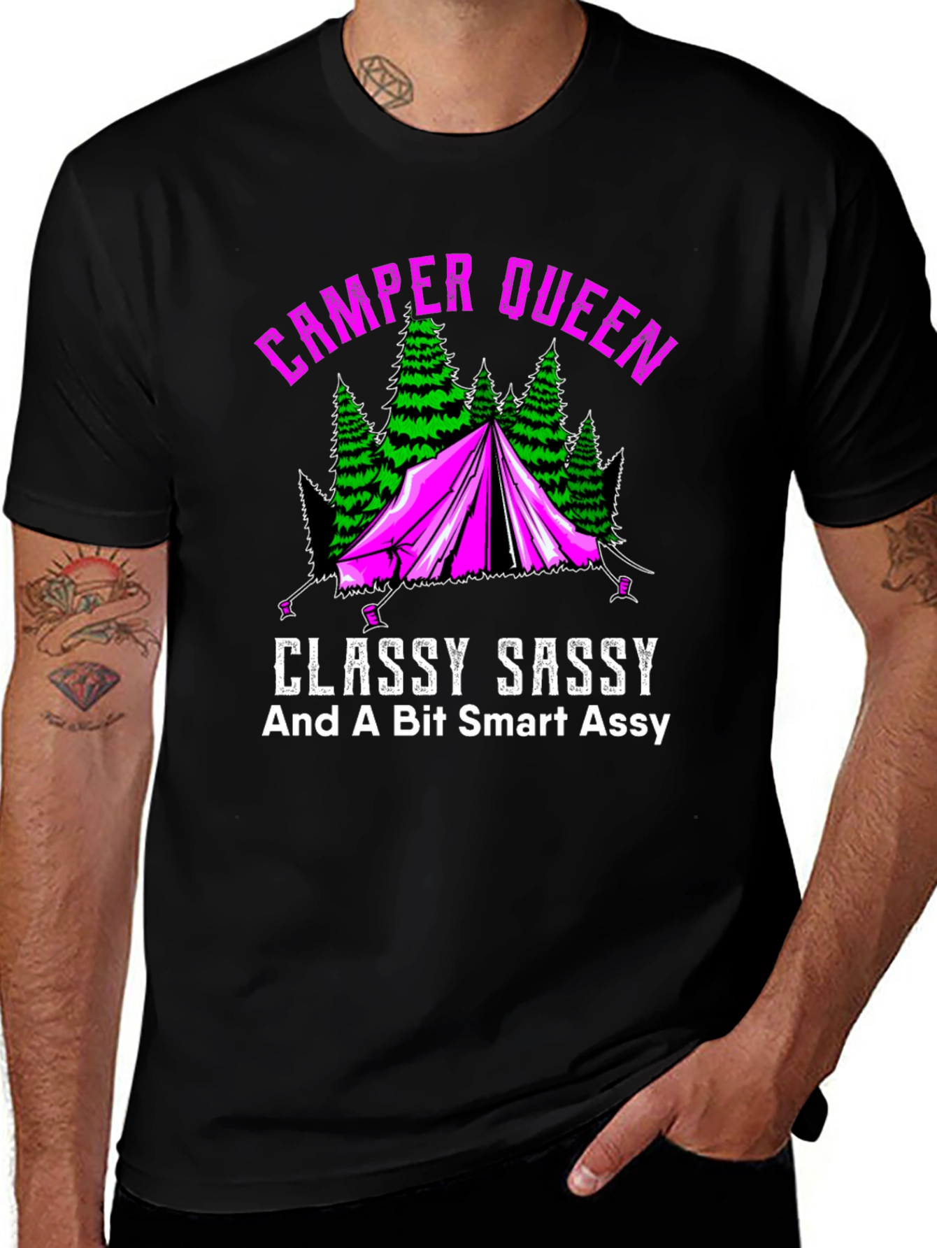 Camper Queen Graphic Tee - Classy Sassy Camping Shirt