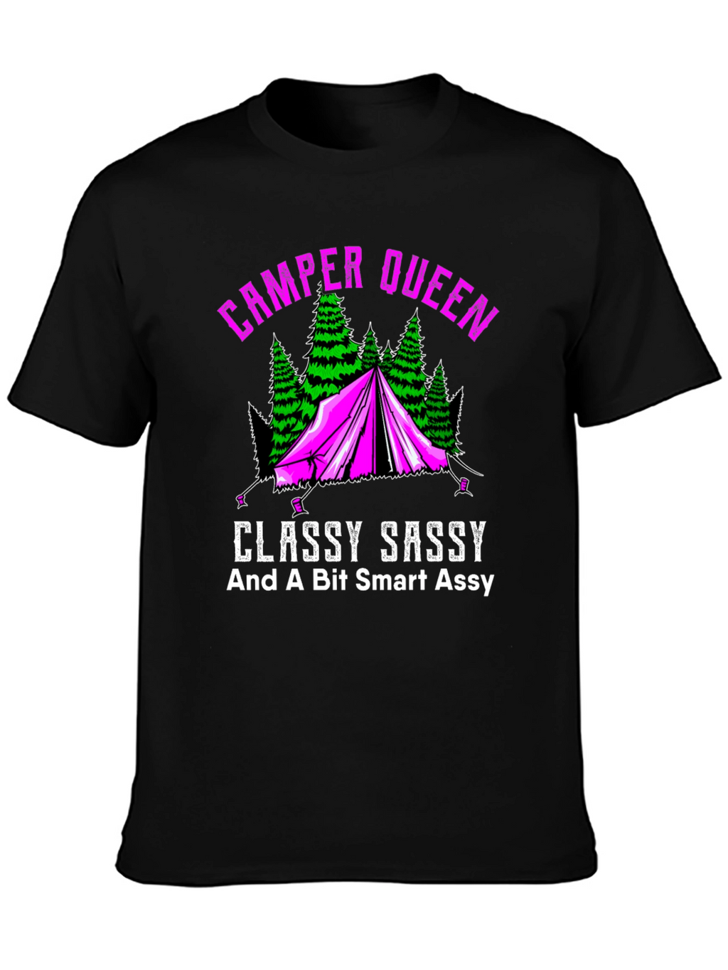 Camper Queen Graphic Tee - Classy Sassy Camping Shirt