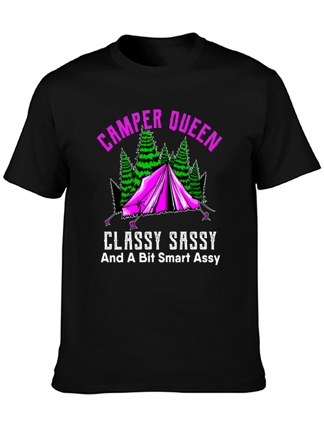 Camper Queen Graphic Tee - Classy Sassy Camping Shirt