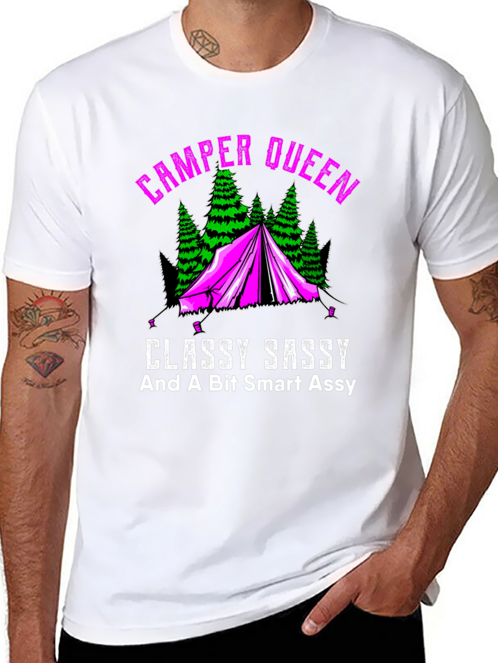 Camper Queen Graphic Tee - Classy Sassy Camping Shirt