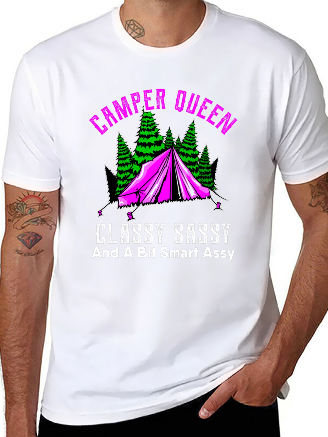 Camper Queen Graphic Tee - Classy Sassy Camping Shirt