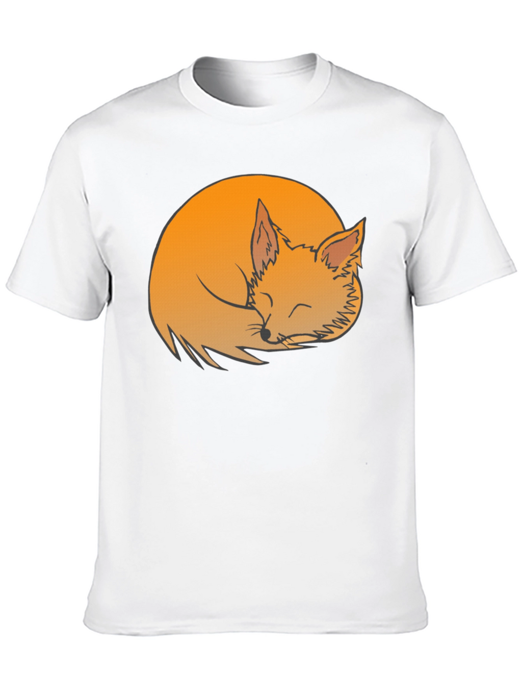 Sleeping Fox Graphic Tee - Soft Black Cotton Shirt