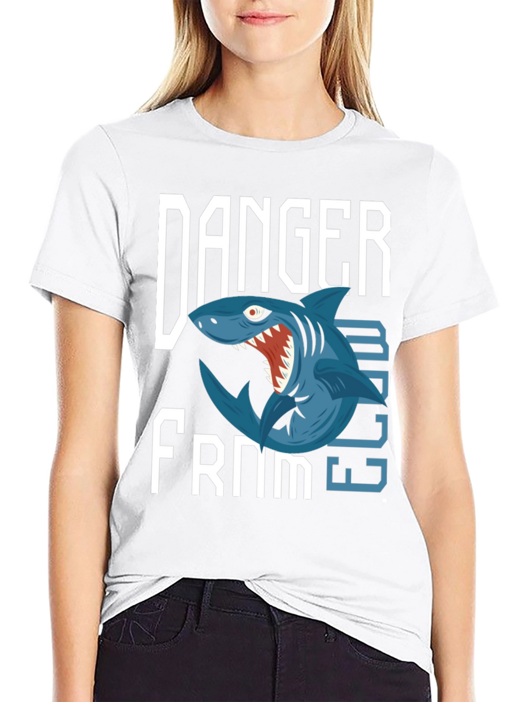 Danger From Below Shark Graphic T-Shirt