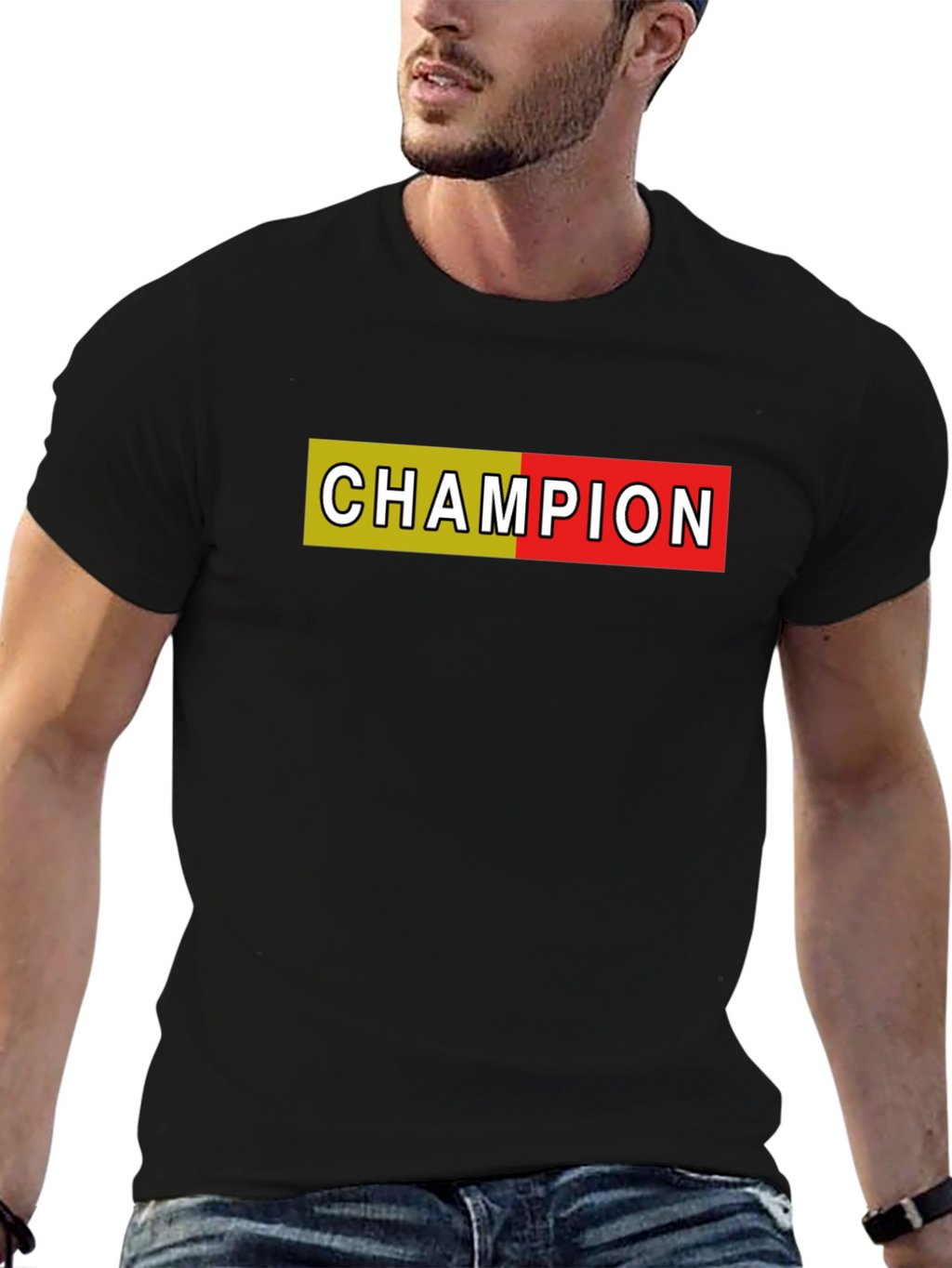Champion Graphic T-Shirt - Black Cotton Tee
