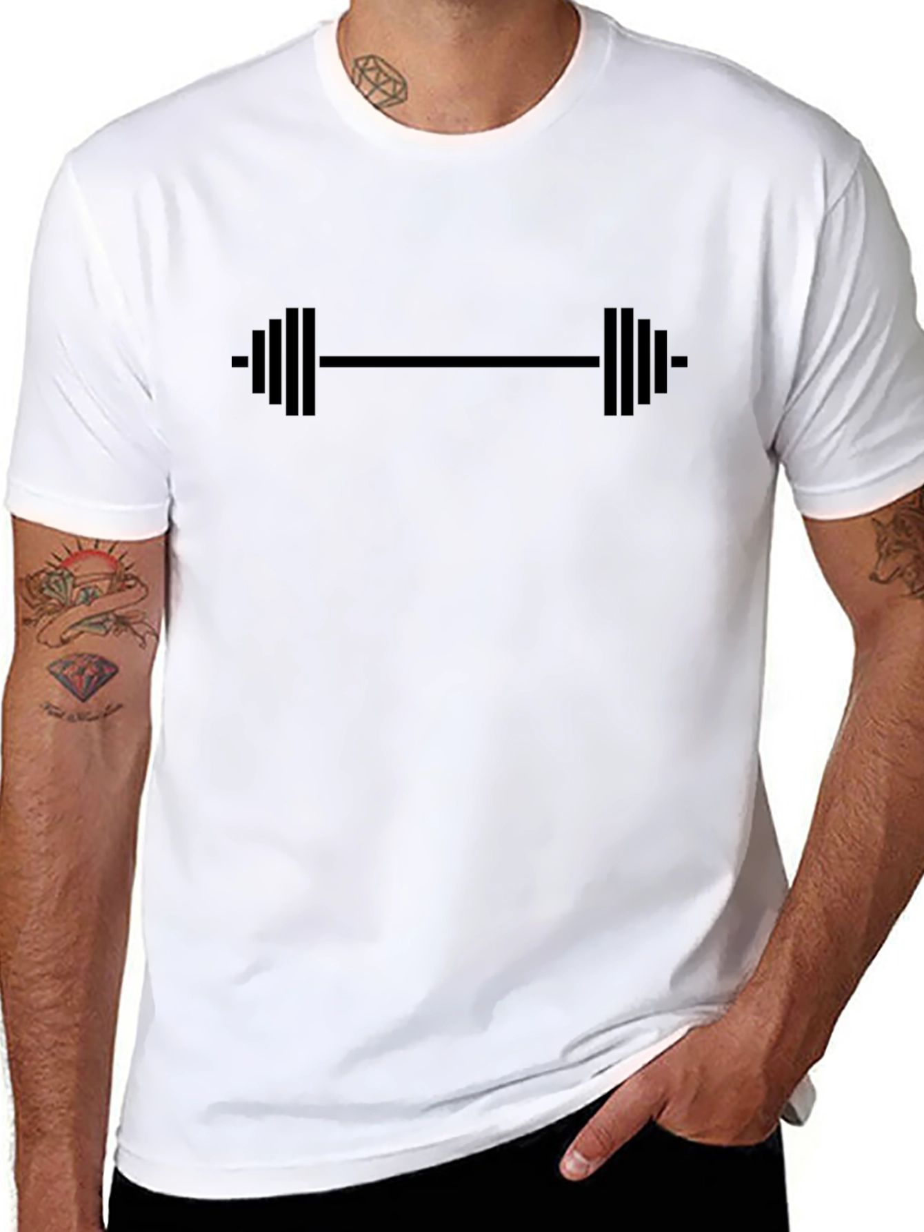Workout T-Shirt - Barbell Graphic Tee