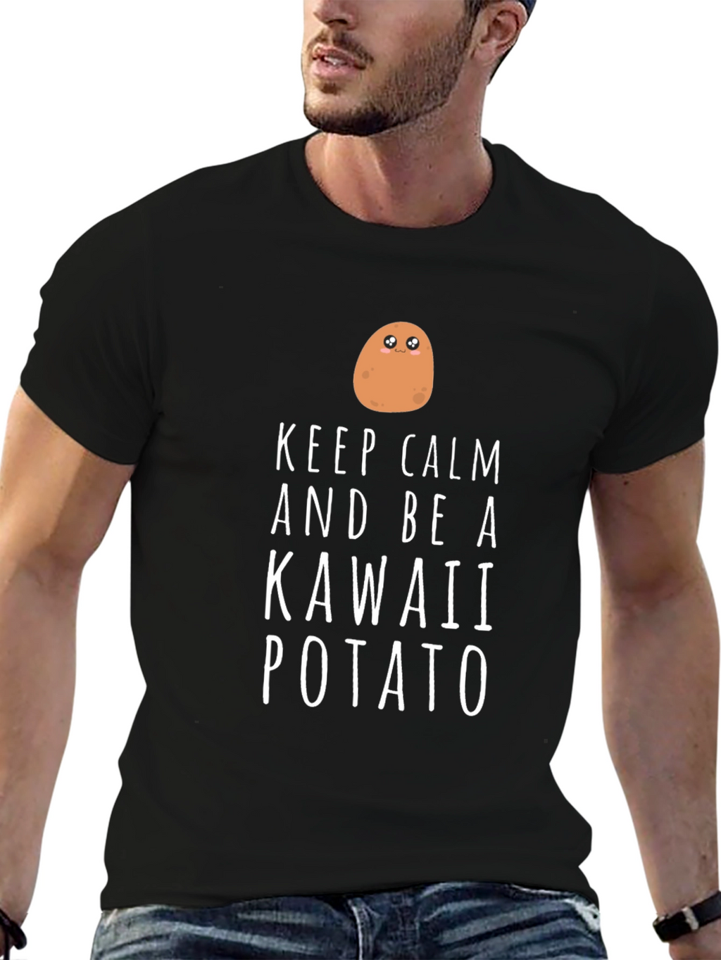 Keep Calm Kawaii Potato T-Shirt - Funny Cute Tee