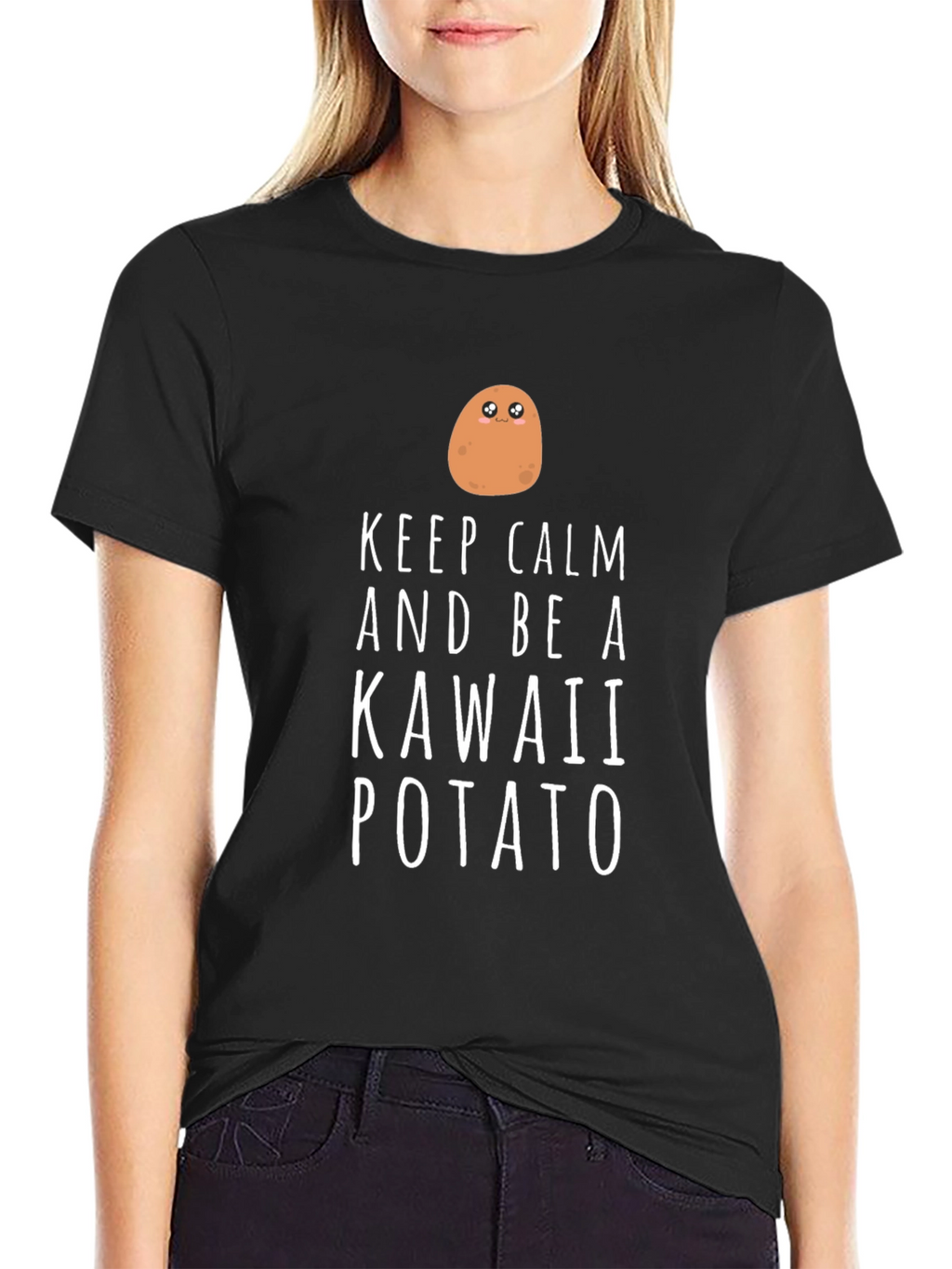 Keep Calm Kawaii Potato T-Shirt - Funny Cute Tee