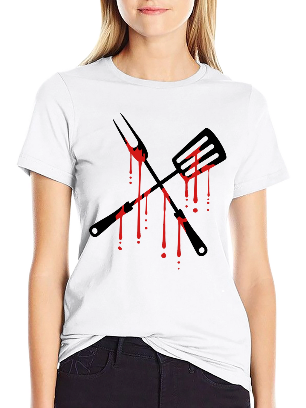 Bloody BBQ Tools Graphic Tee - Grill Master T-Shirt