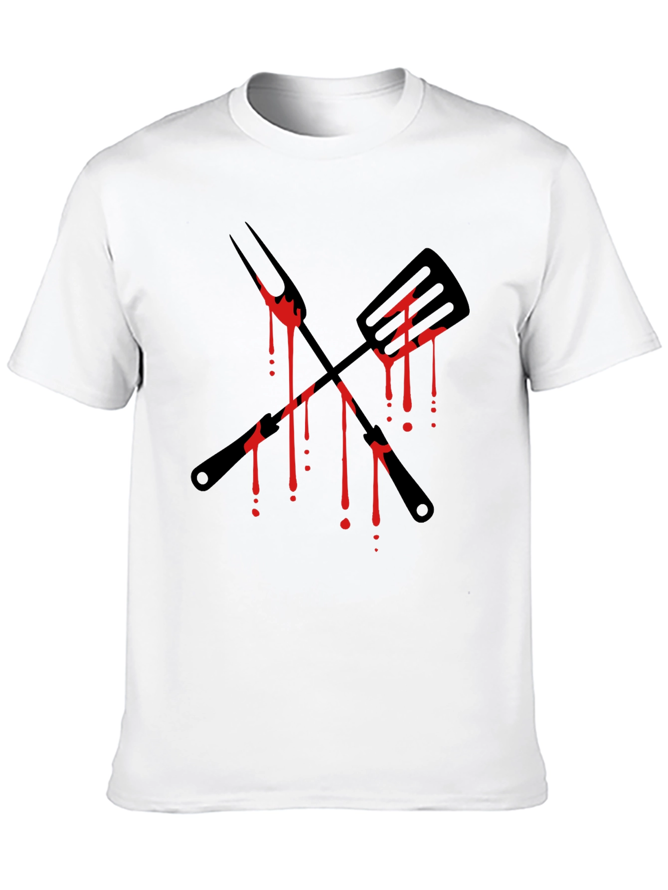Bloody BBQ Tools Graphic Tee - Grill Master T-Shirt