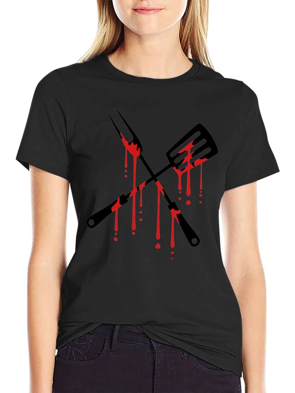 Bloody BBQ Tools Graphic Tee - Grill Master T-Shirt