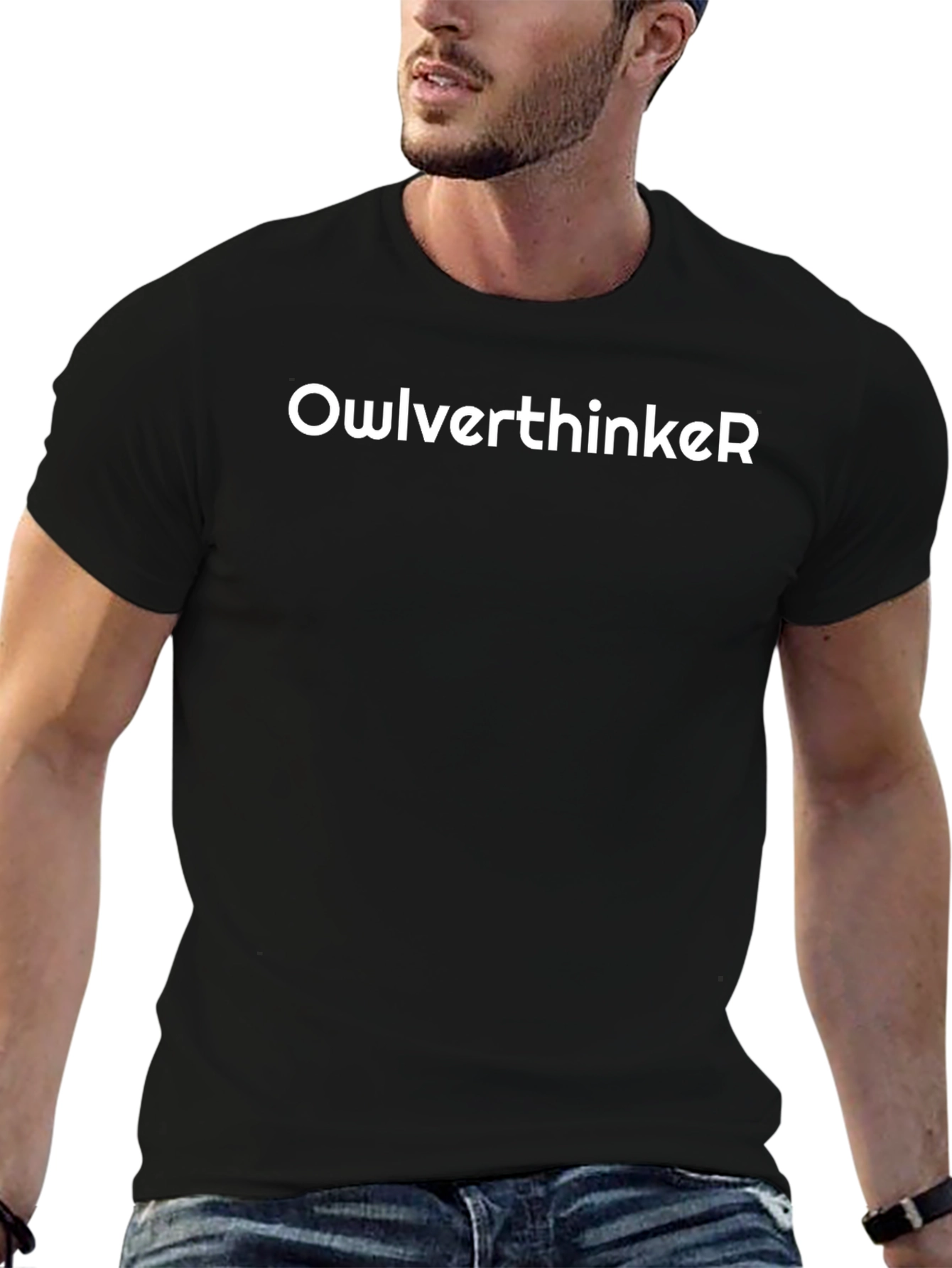OwlverthinkeR Black T-Shirt - Comfortable and Stylish