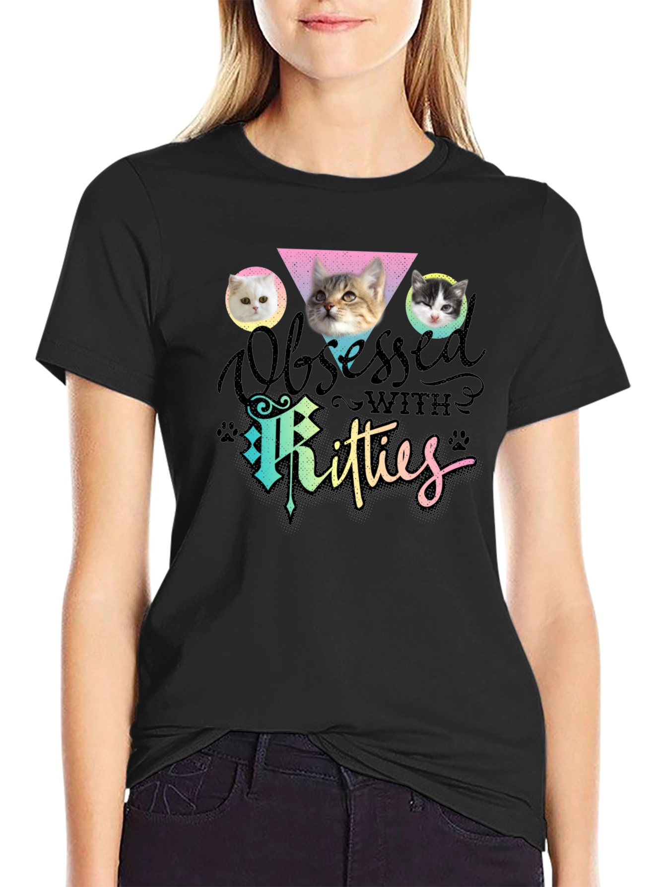 Obsessed with Kitties T-Shirt Cat Lover Tee