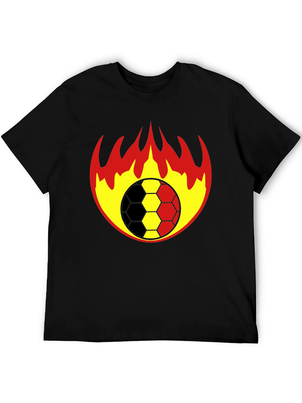 Flaming Soccer Ball Graphic T-Shirt