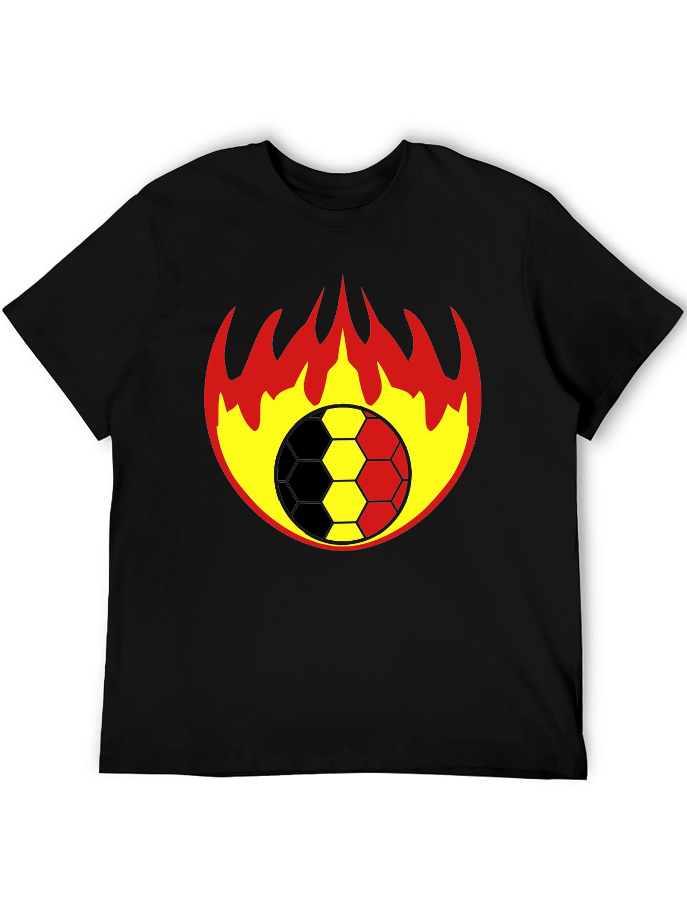 Flaming Soccer Ball Graphic T-Shirt