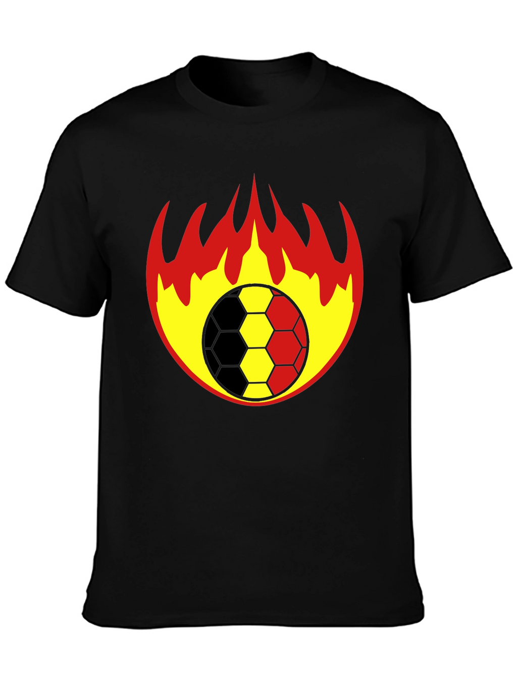 Flaming Soccer Ball Graphic T-Shirt
