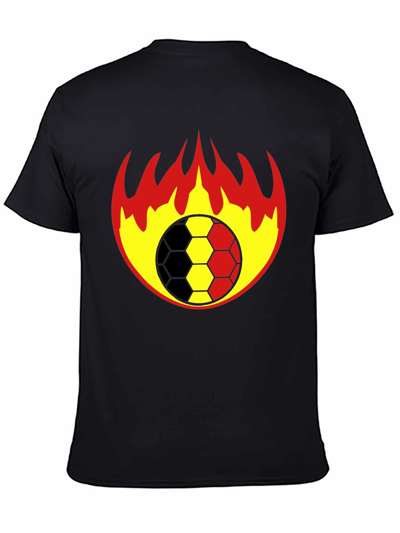 Flaming Soccer Ball Graphic T-Shirt