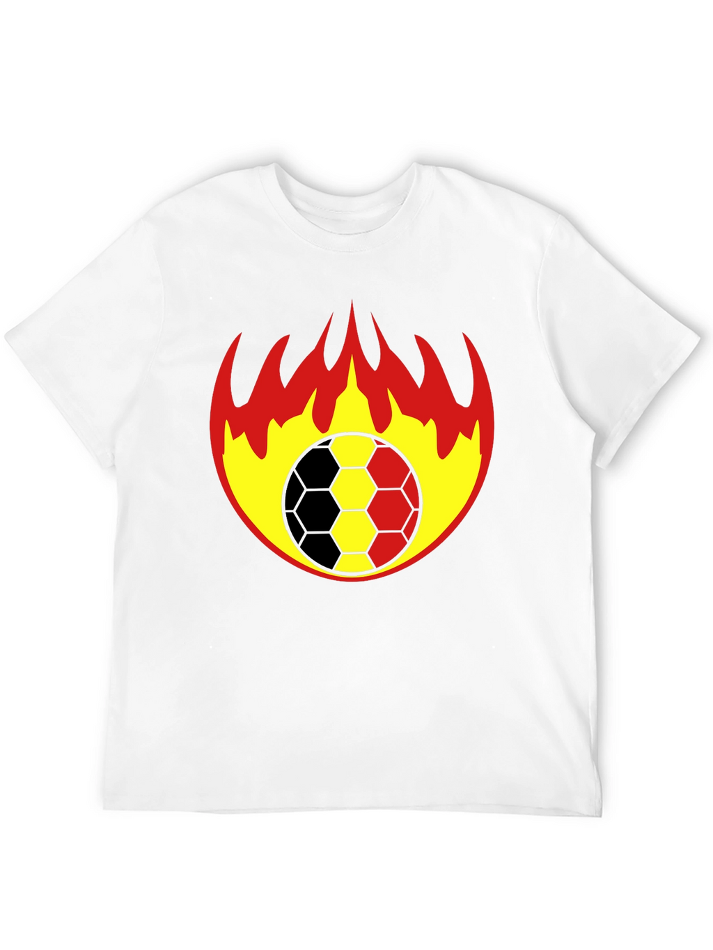 Flaming Soccer Ball Graphic T-Shirt