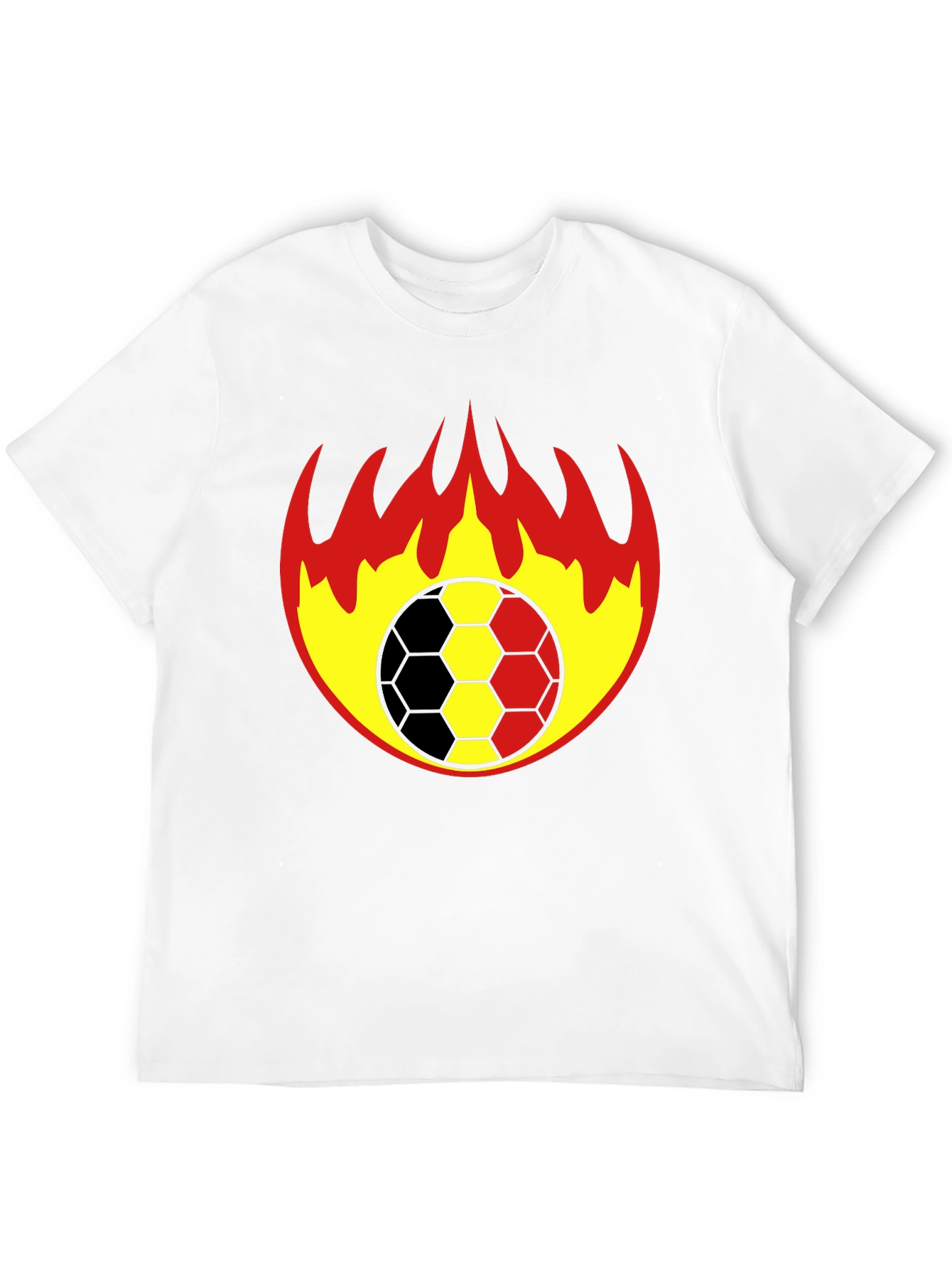 Flaming Soccer Ball Graphic T-Shirt