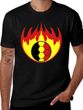 Flaming Soccer Ball Graphic T-Shirt