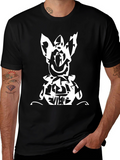 Abstract Cartoon Graphic Black T-Shirt