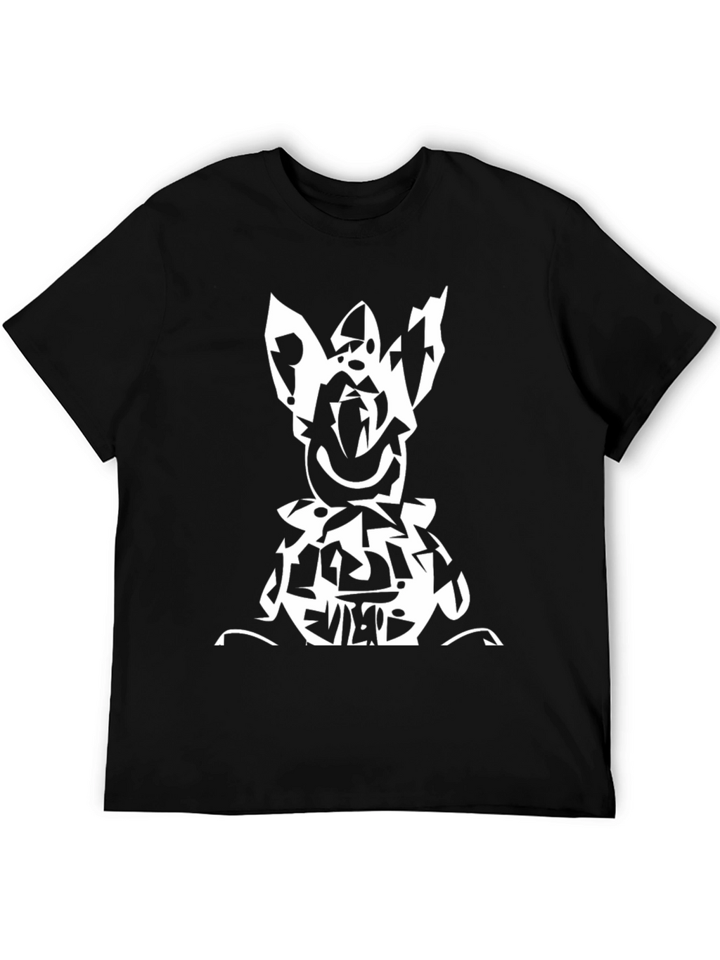 Abstract Cartoon Graphic Black T-Shirt