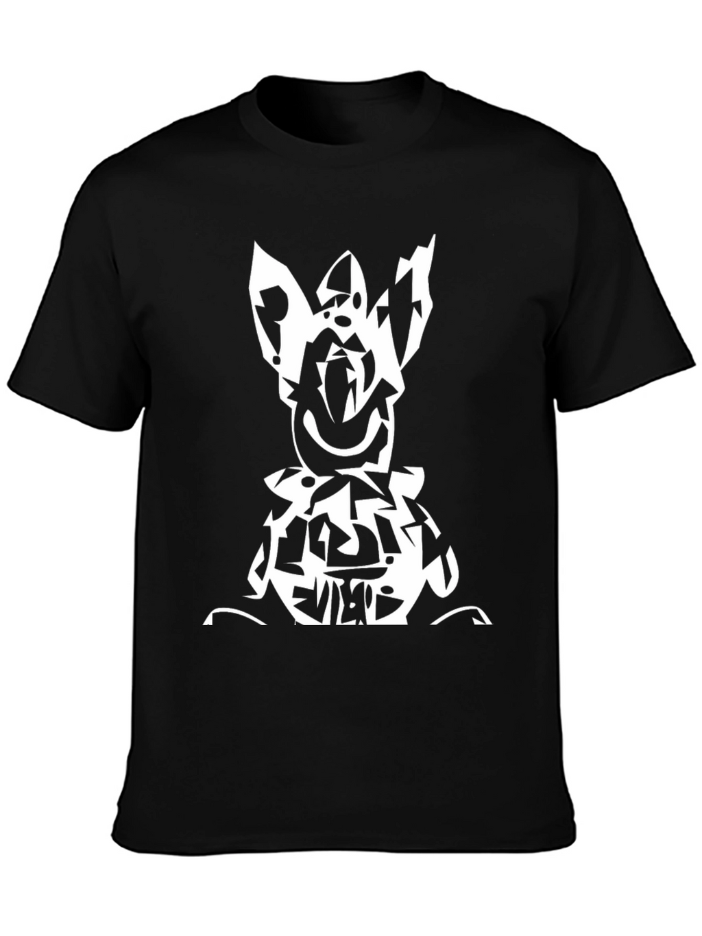 Abstract Cartoon Graphic Black T-Shirt