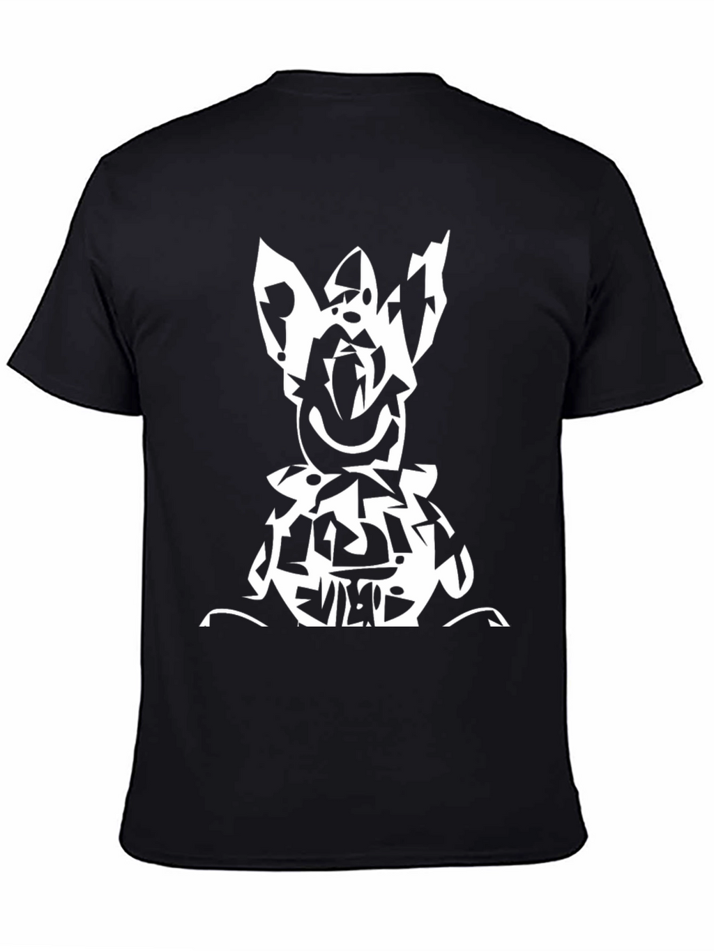 Abstract Cartoon Graphic Black T-Shirt