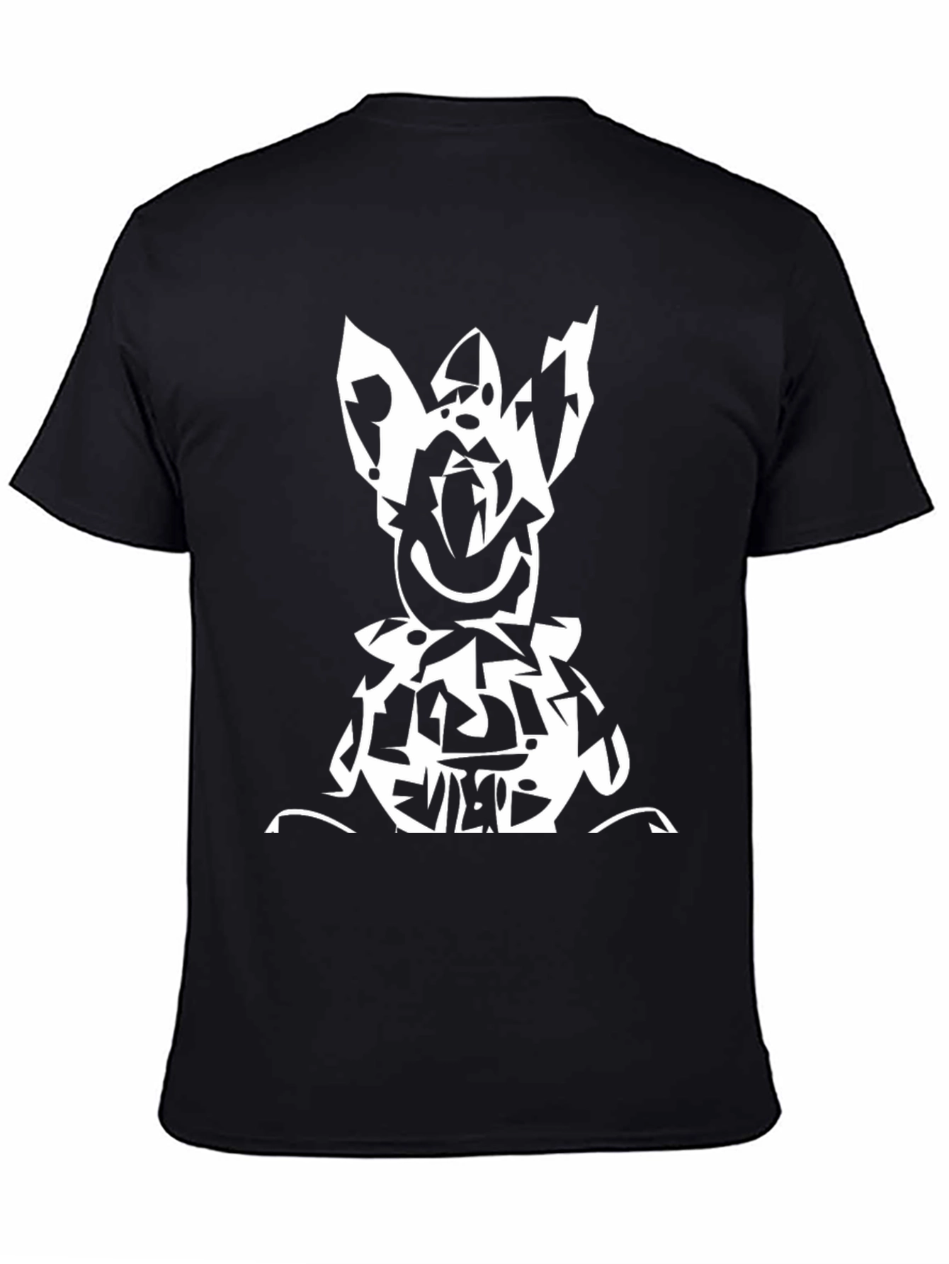 Abstract Cartoon Graphic Black T-Shirt