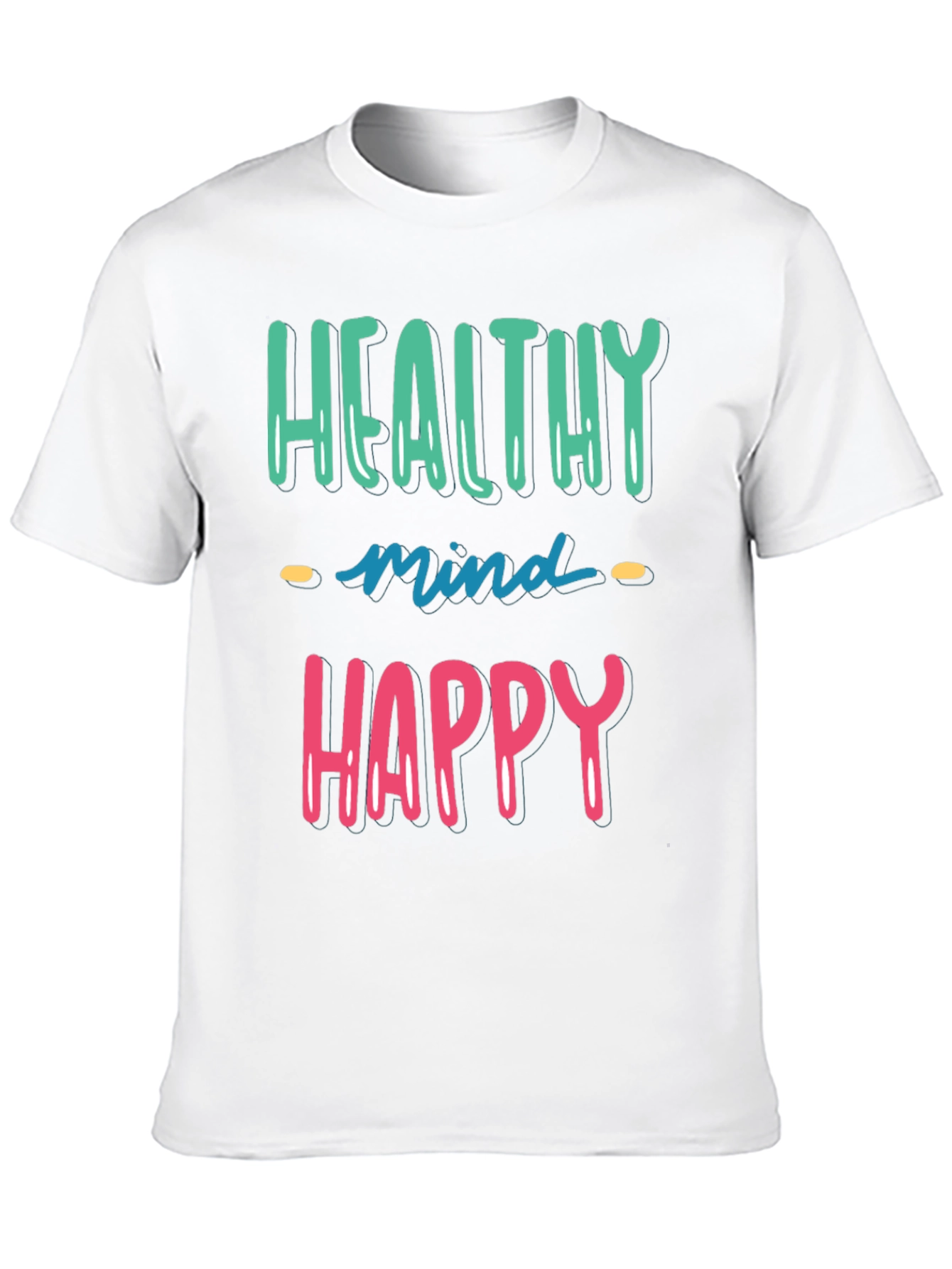 Healthy Mind Happy Life Black Graphic Tee