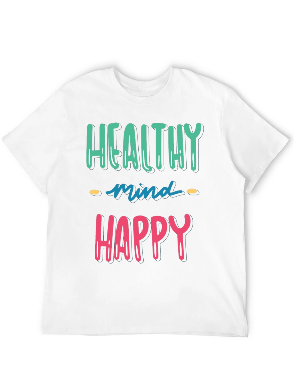 Healthy Mind Happy Life Black Graphic Tee