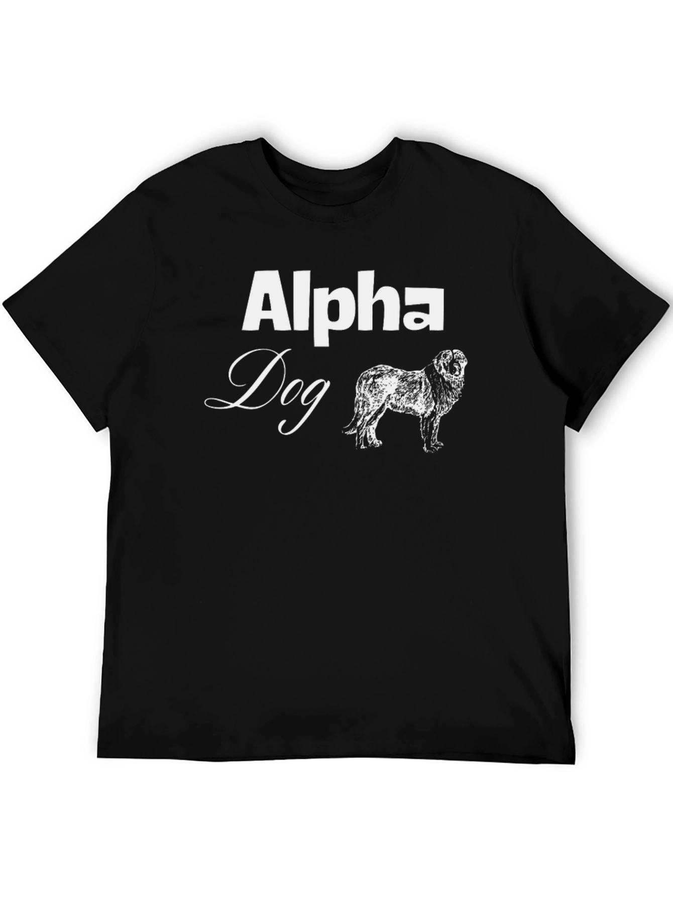 Alpha Dog Graphic Tee - Black Cotton T-Shirt