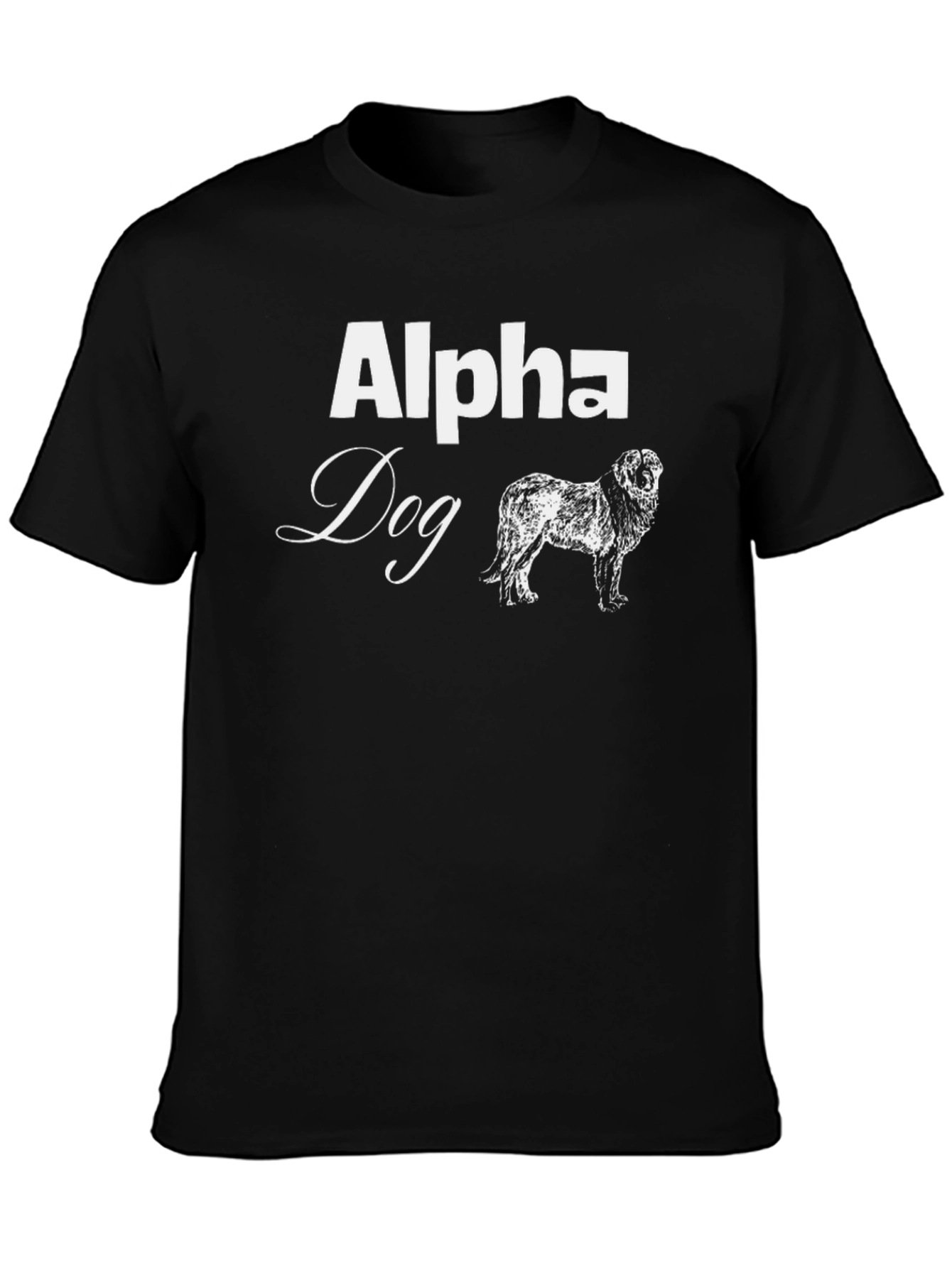 Alpha Dog Graphic Tee - Black Cotton T-Shirt