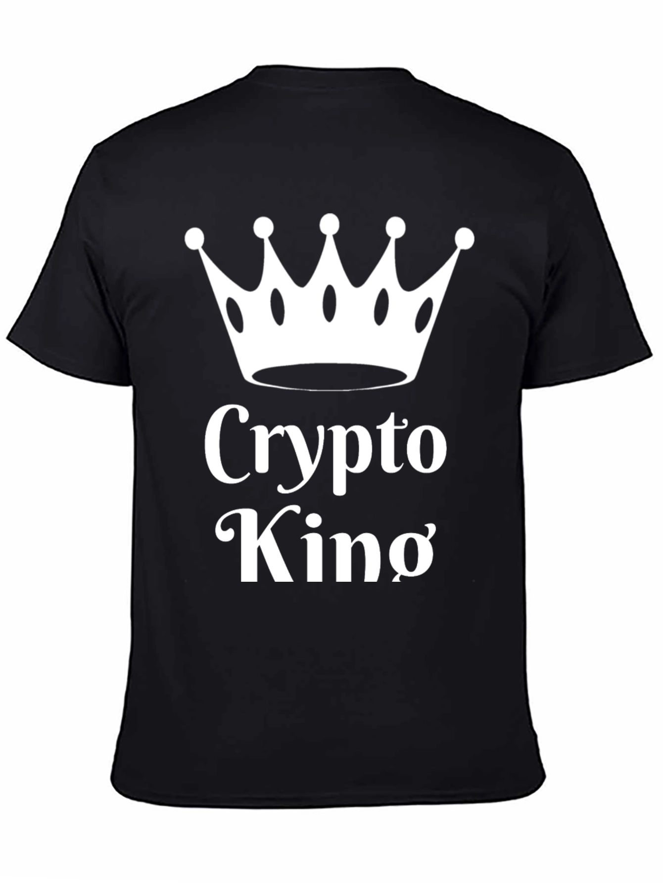 Crypto King T-Shirt - Black Cotton Tee with Crown