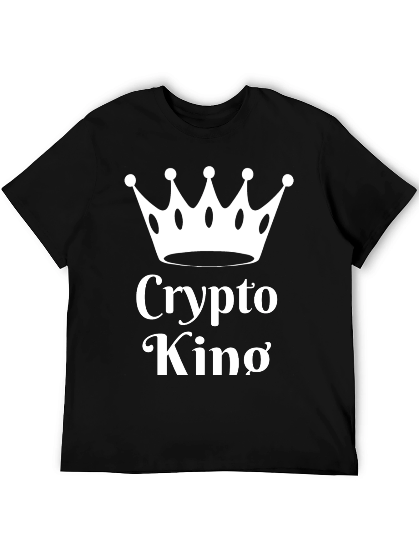 Crypto King T-Shirt - Black Cotton Tee with Crown