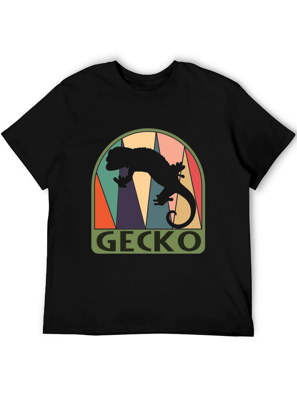 Retro Gecko Graphic Tee - Cool Black T-Shirt