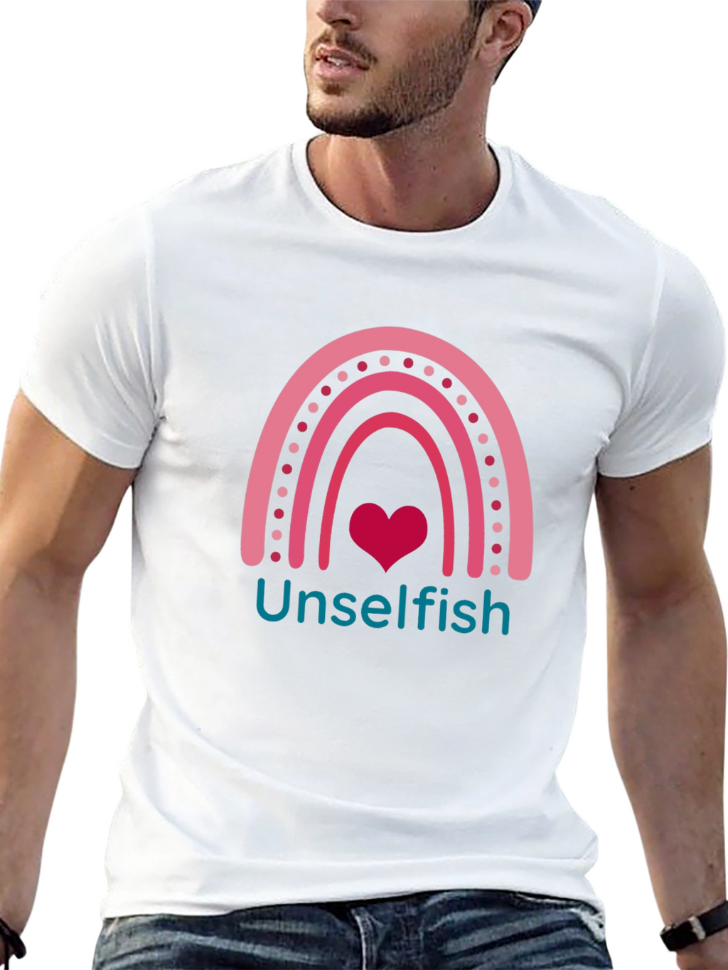 Unselfish Rainbow Heart Graphic Tee