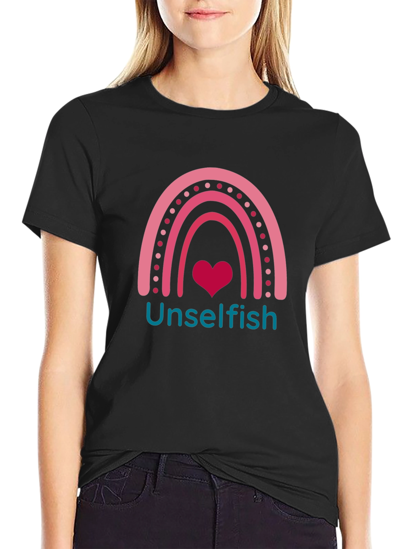 Unselfish Rainbow Heart Graphic Tee