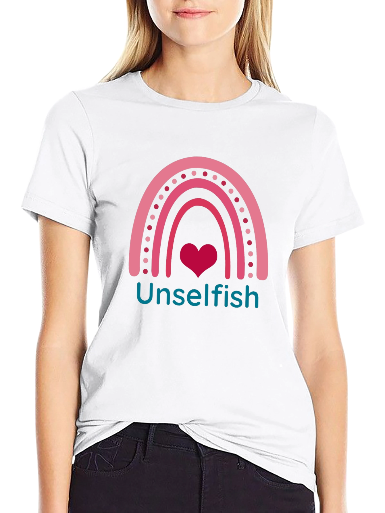 Unselfish Rainbow Heart Graphic Tee