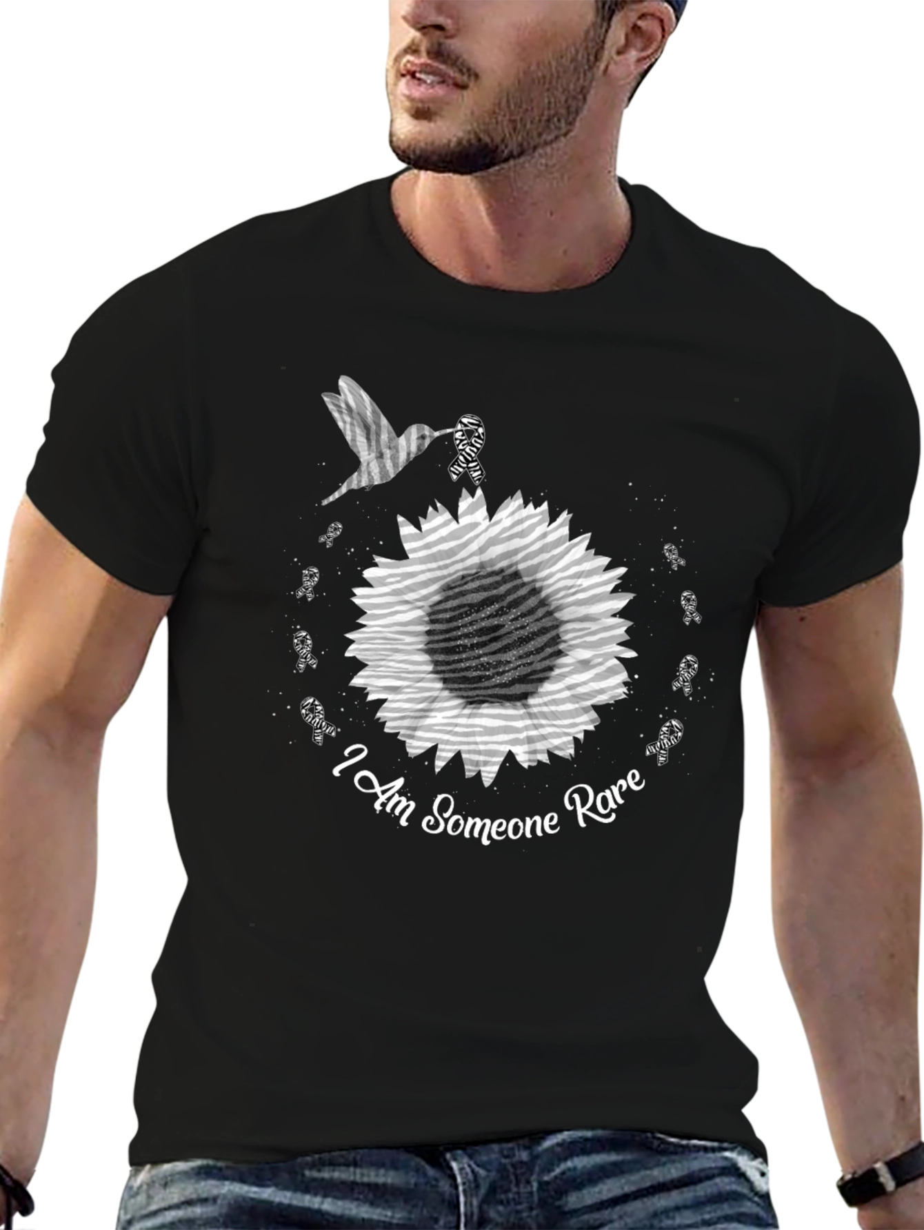 Rare Disease Awareness T-Shirt - Hummingbird Sunflower