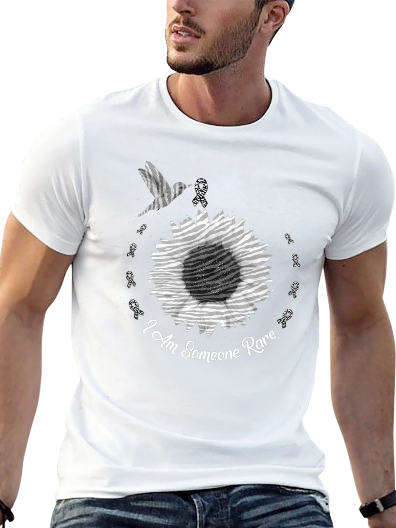 Rare Disease Awareness T-Shirt - Hummingbird Sunflower