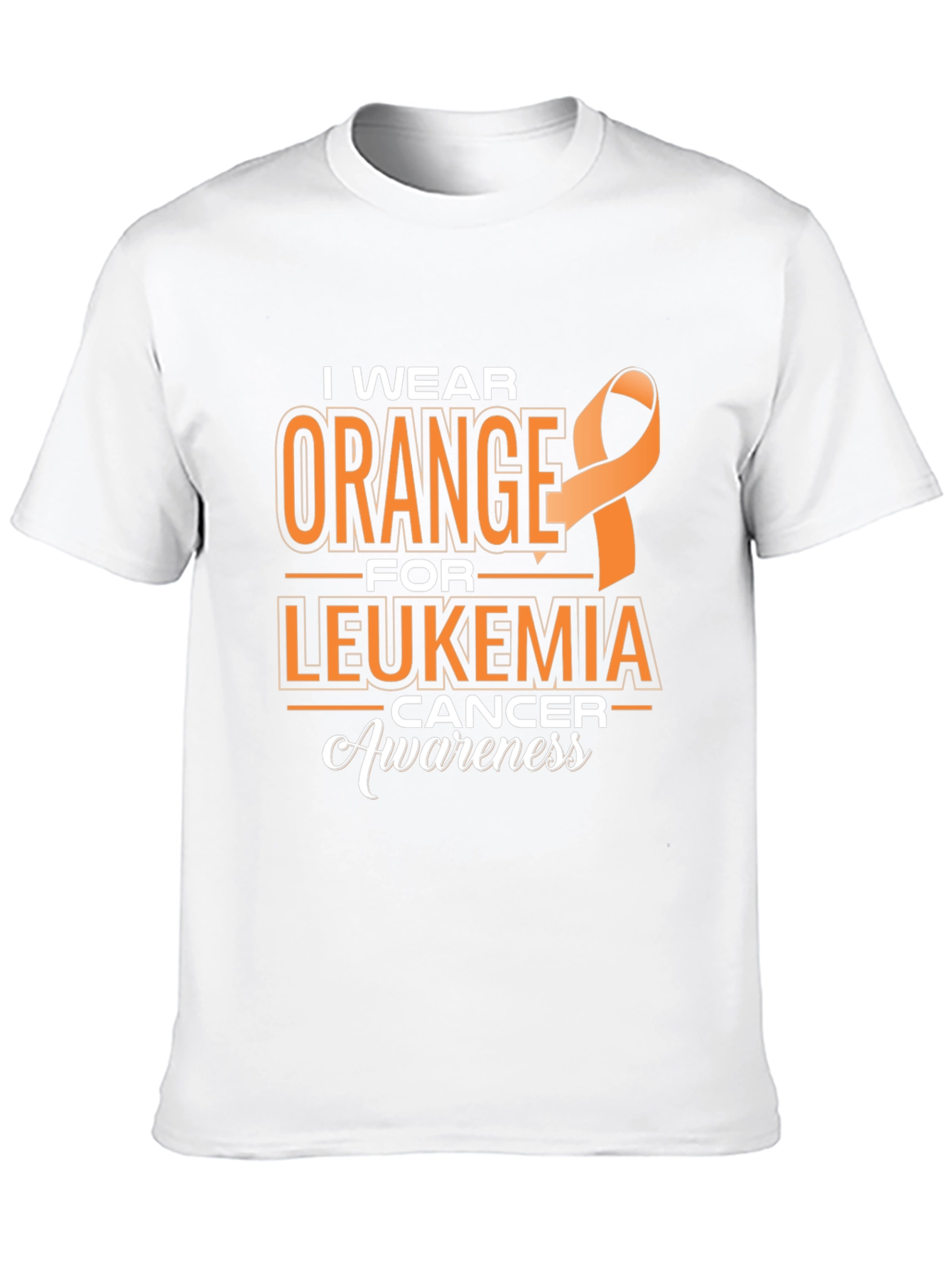 Leukemia Awareness T-Shirt: I Wear Orange Ribbon