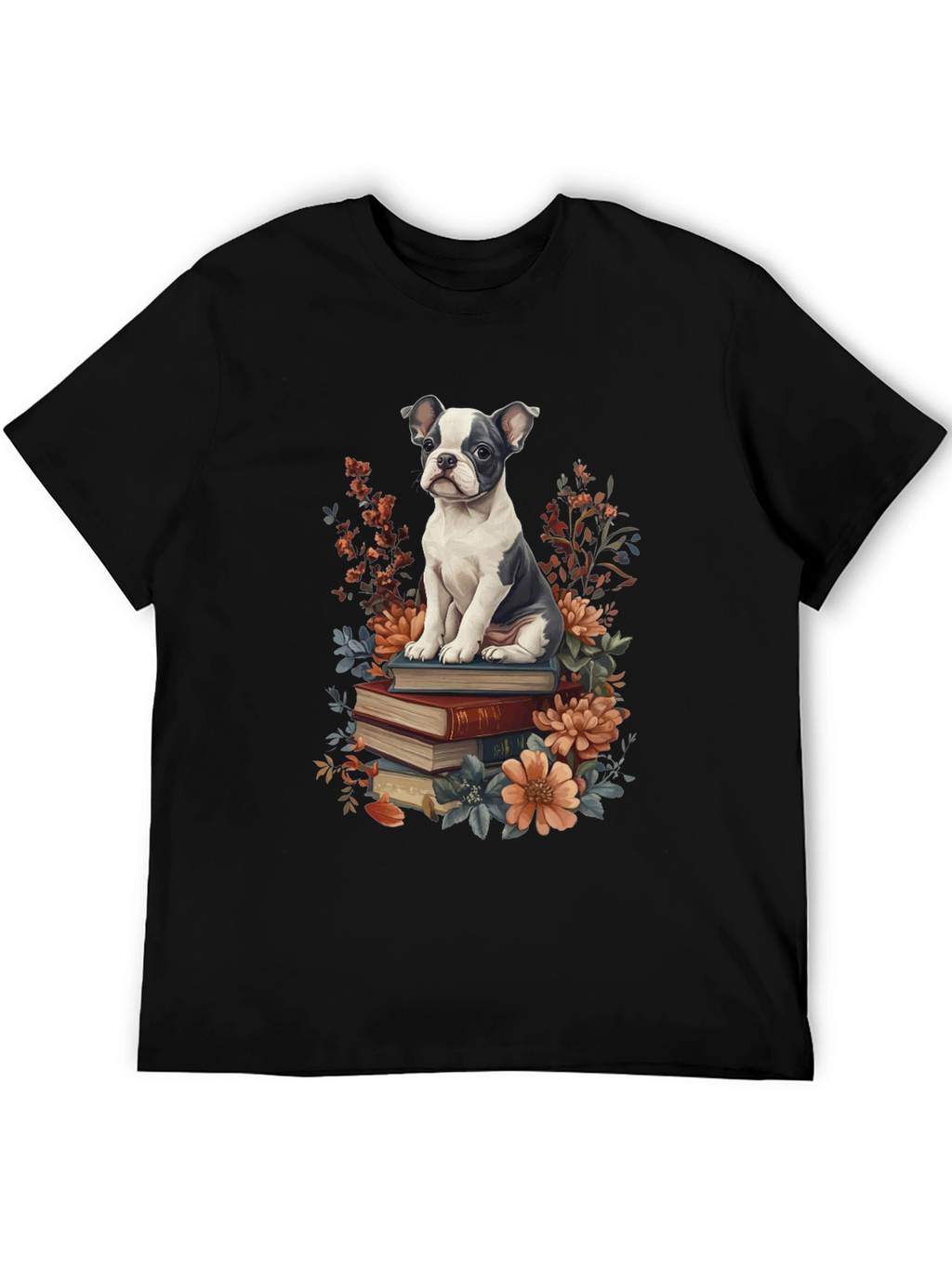 Dog on Books Graphic Tee