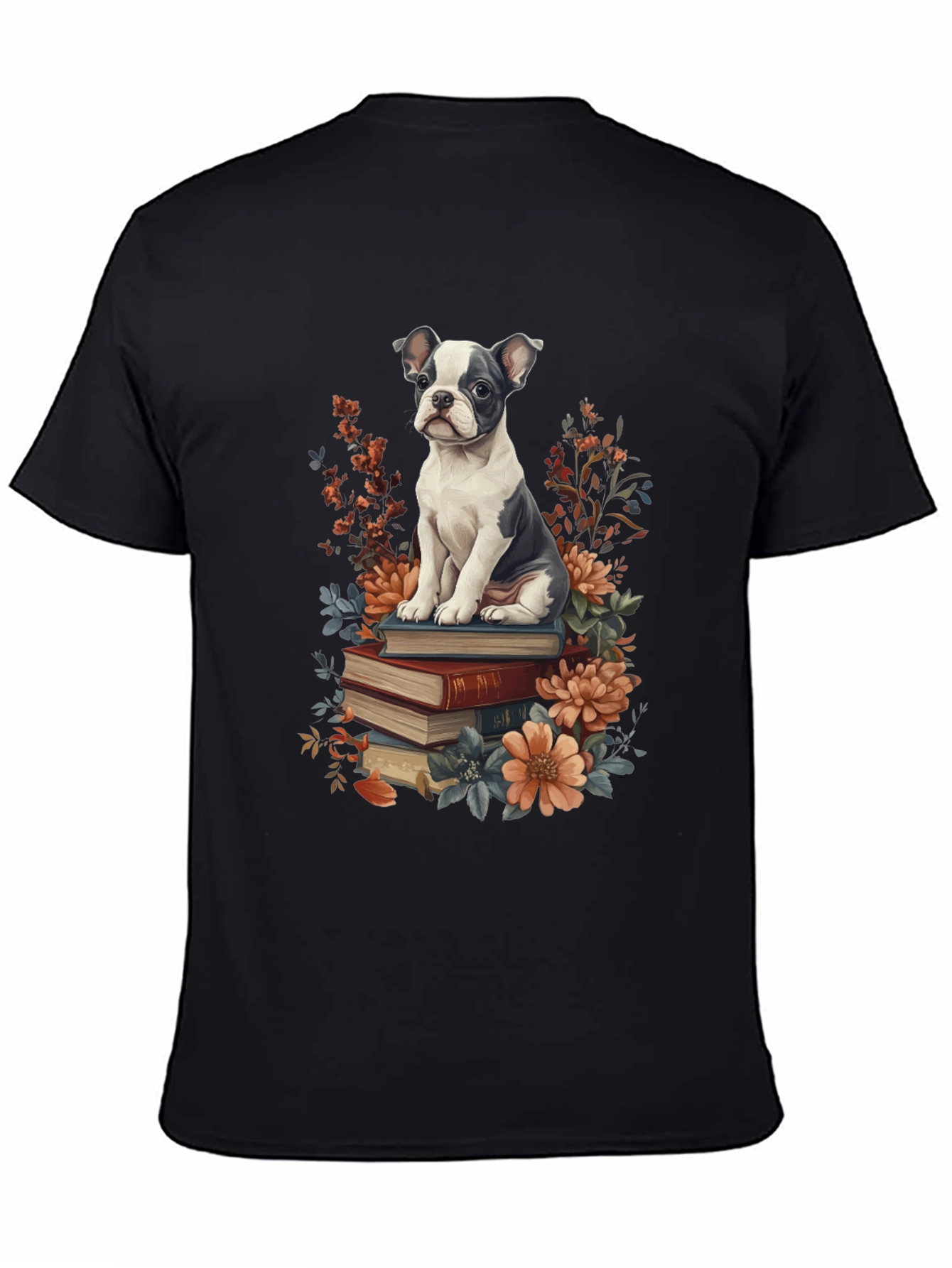 Dog on Books Graphic Tee