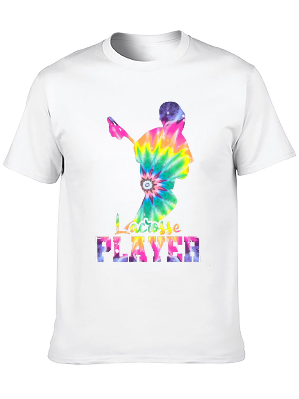 Tie-Dye Lacrosse Player Graphic Tee - Black