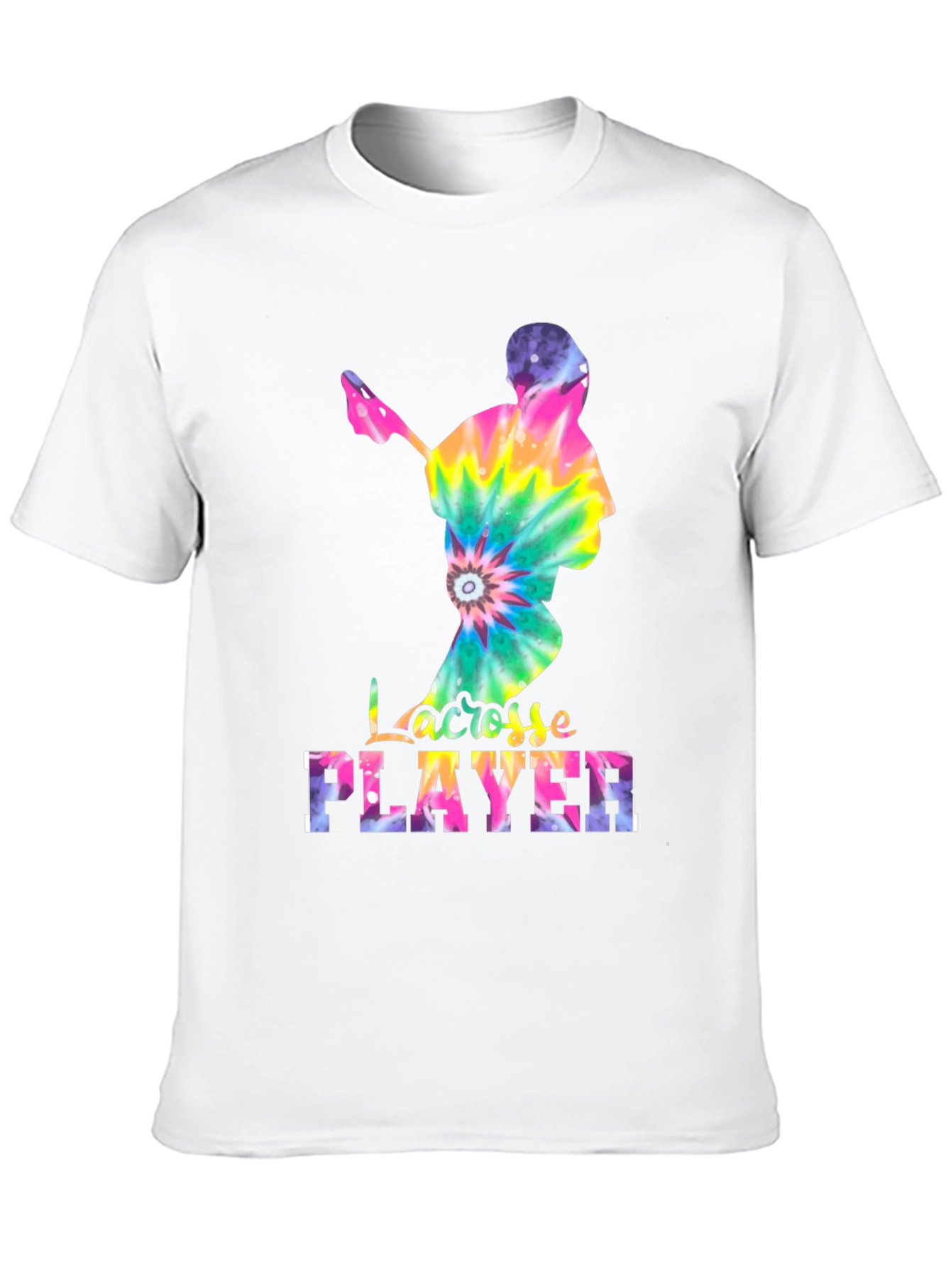 Tie-Dye Lacrosse Player Graphic Tee - Black