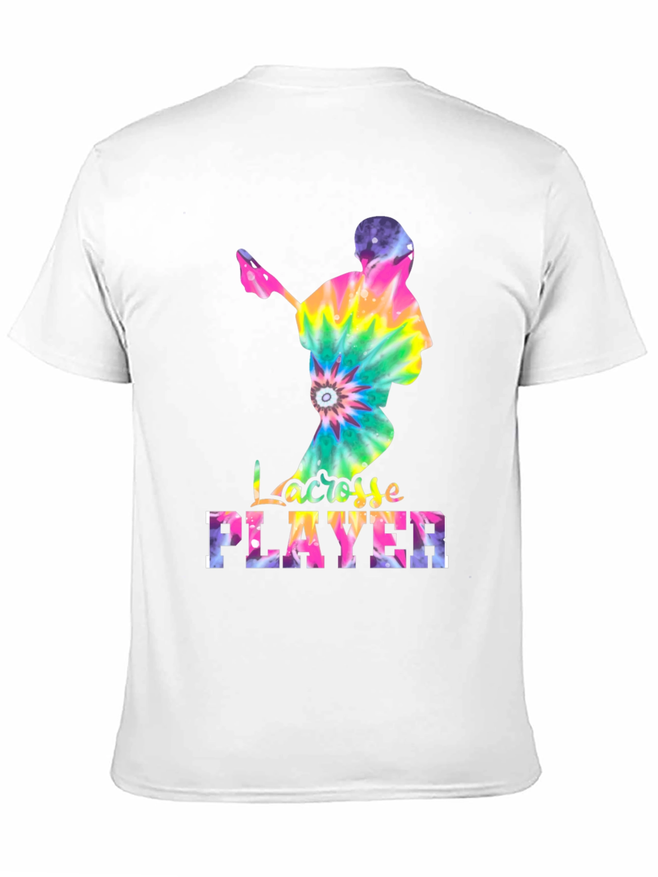 Tie-Dye Lacrosse Player Graphic Tee - Black