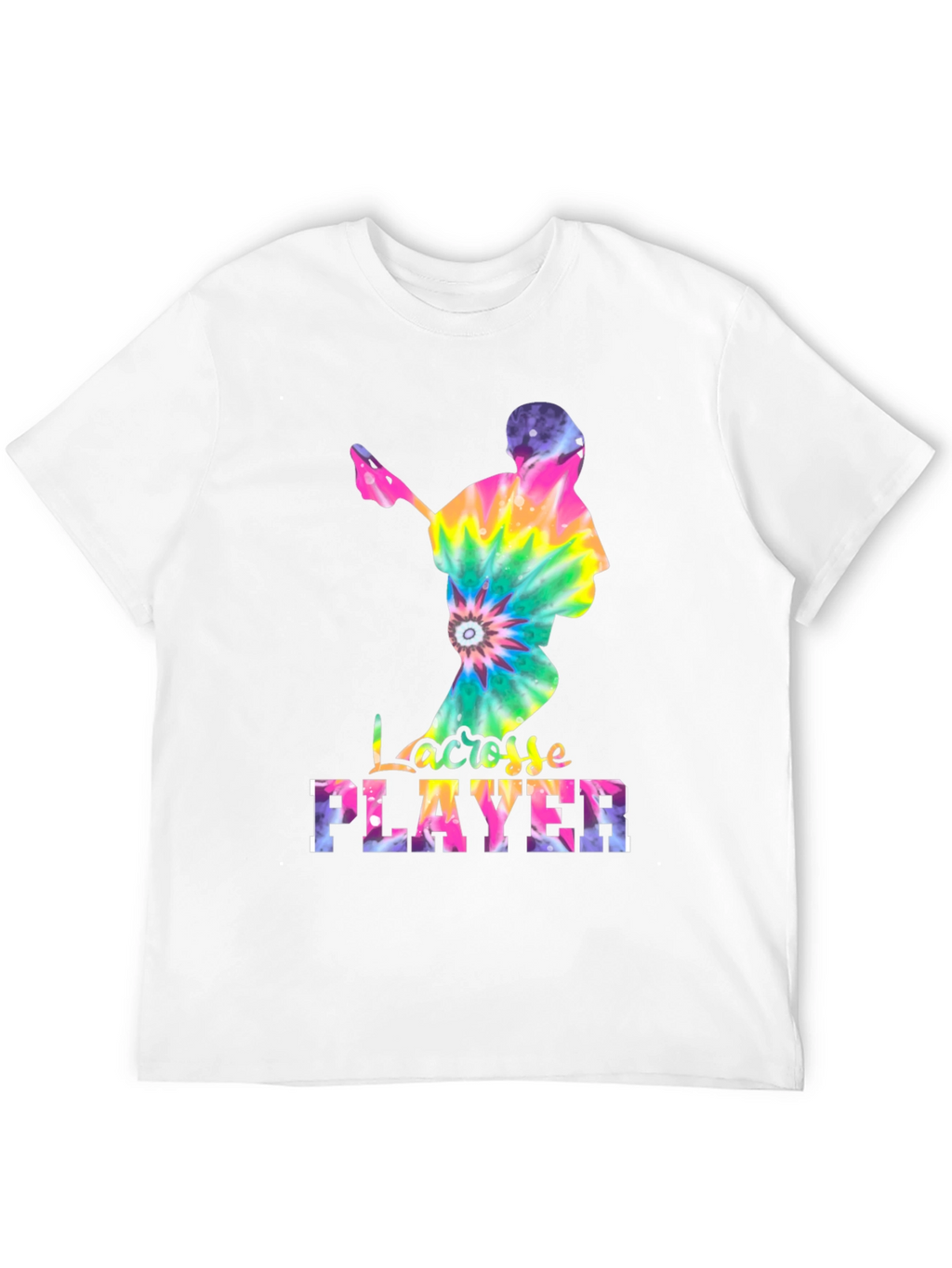 Tie-Dye Lacrosse Player Graphic Tee - Black