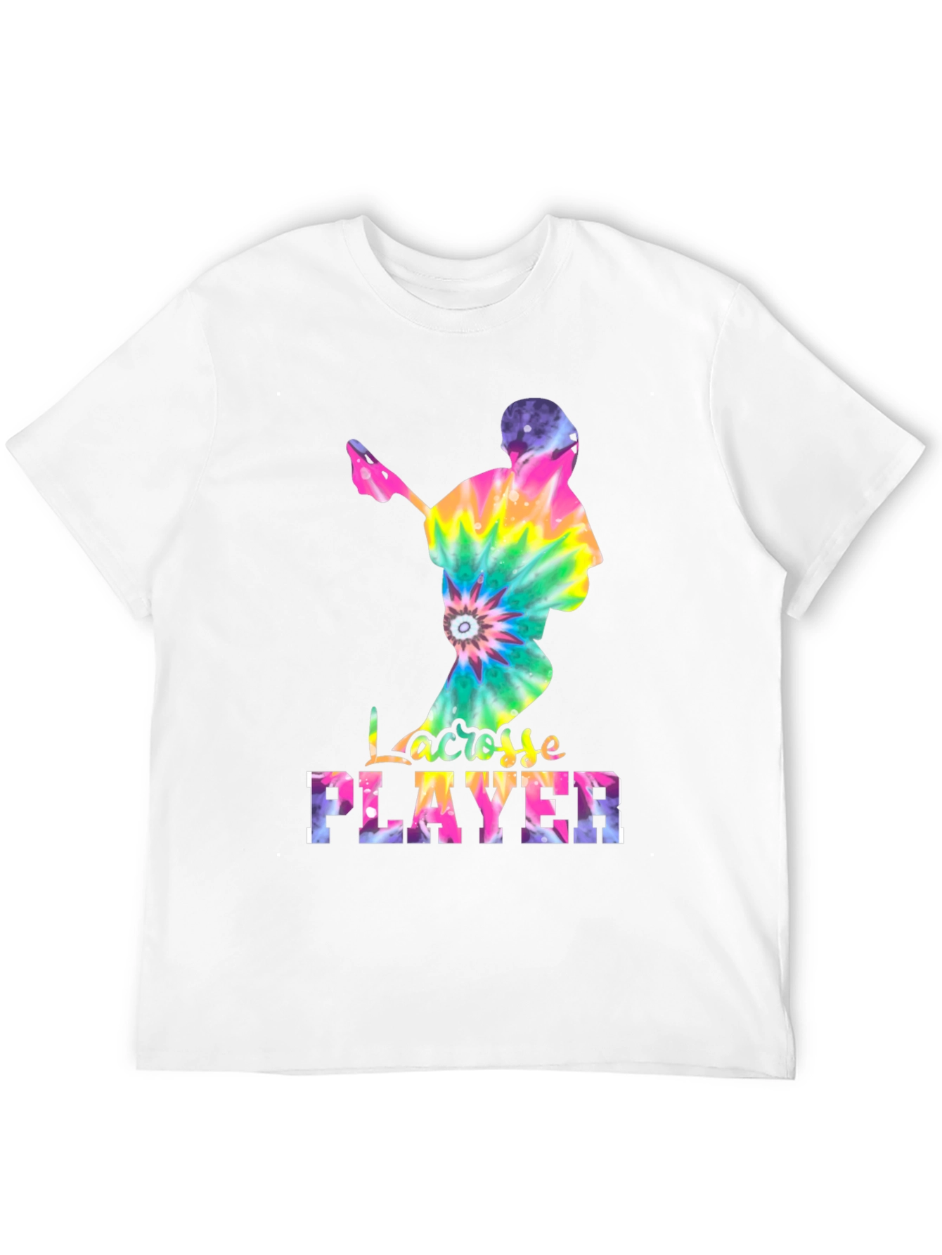 Tie-Dye Lacrosse Player Graphic Tee - Black
