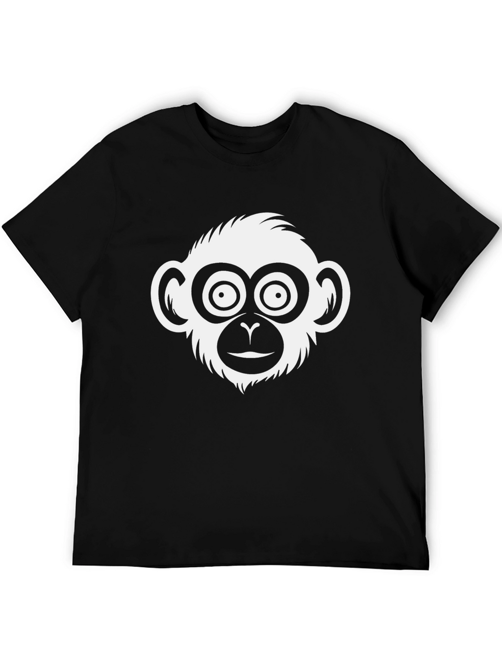 Monkey Face Graphic T-Shirt - Casual Black Tee
